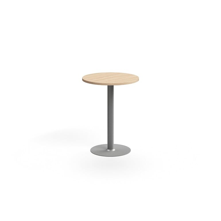 Barový stůl VERTICUS, Ø700x900 mm, dub/stříbrná