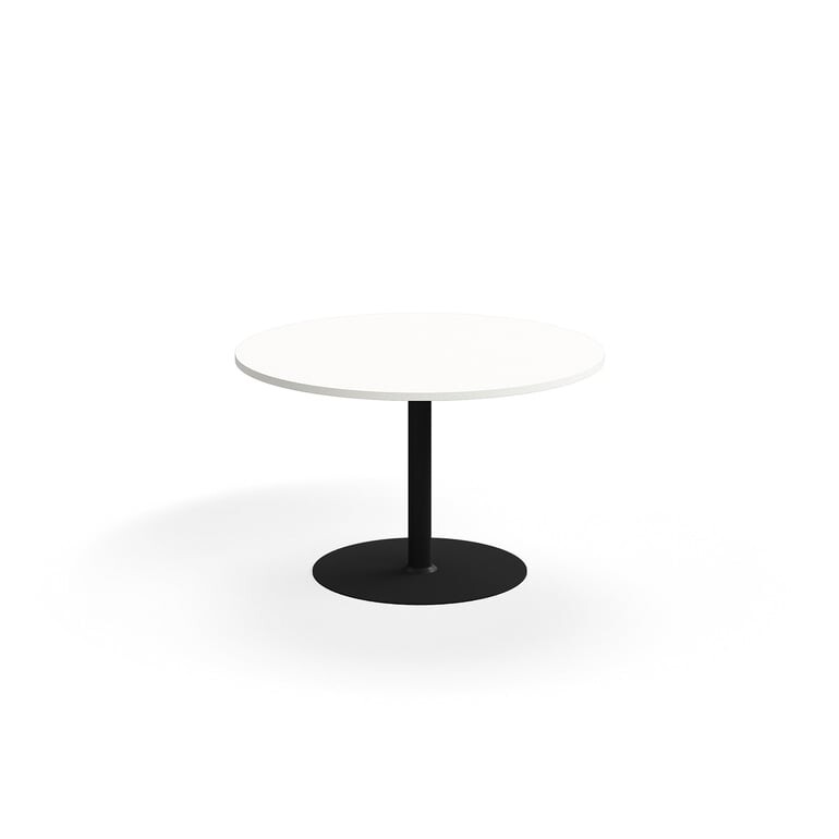 Stůl VERTICUS, Ø1200x720 mm, bílá/černá