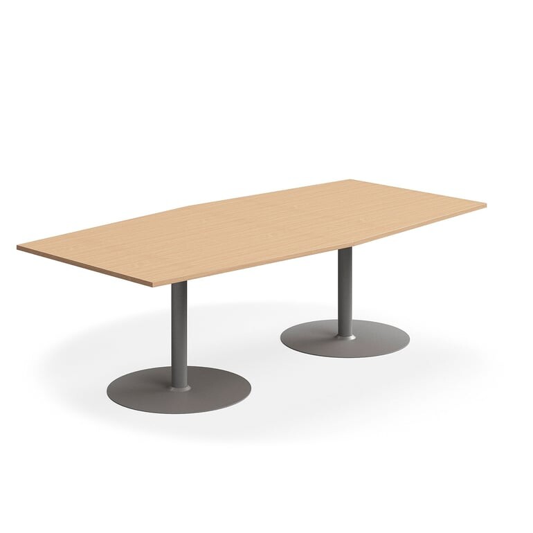Jednací stůl FLEXUS, 2400x1200 mm, buk, stříbrná