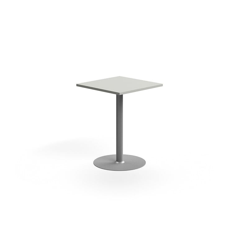 Barový stůl VERTICUS, 700x700x900 mm, světle šedá/stříbrná