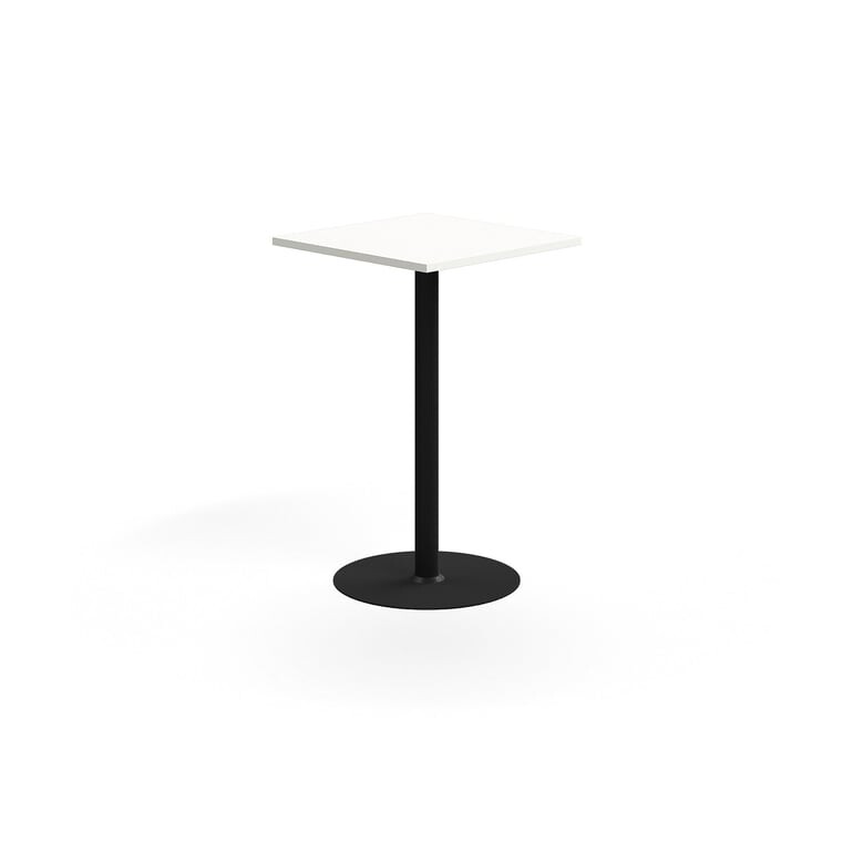 Barový stůl VERTICUS, 700x700x1100 mm, bílá/černá