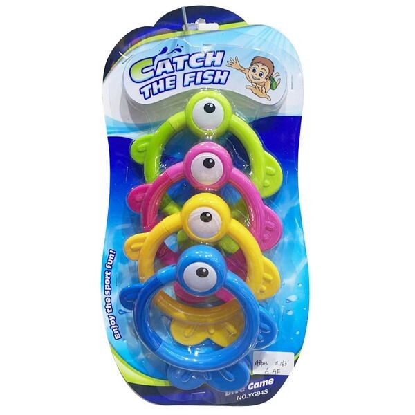 Hračka na potápění rybí kroužky set 4ks 34 cm