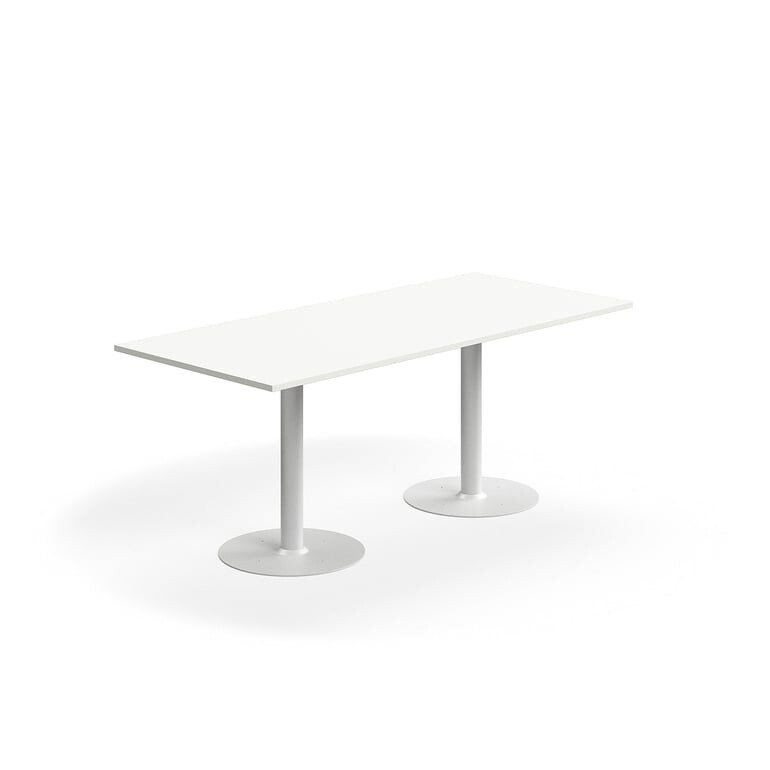 Stůl ALVA, 1800x800x720 mm, upevnitelný, vysokotlaký laminát, bílá