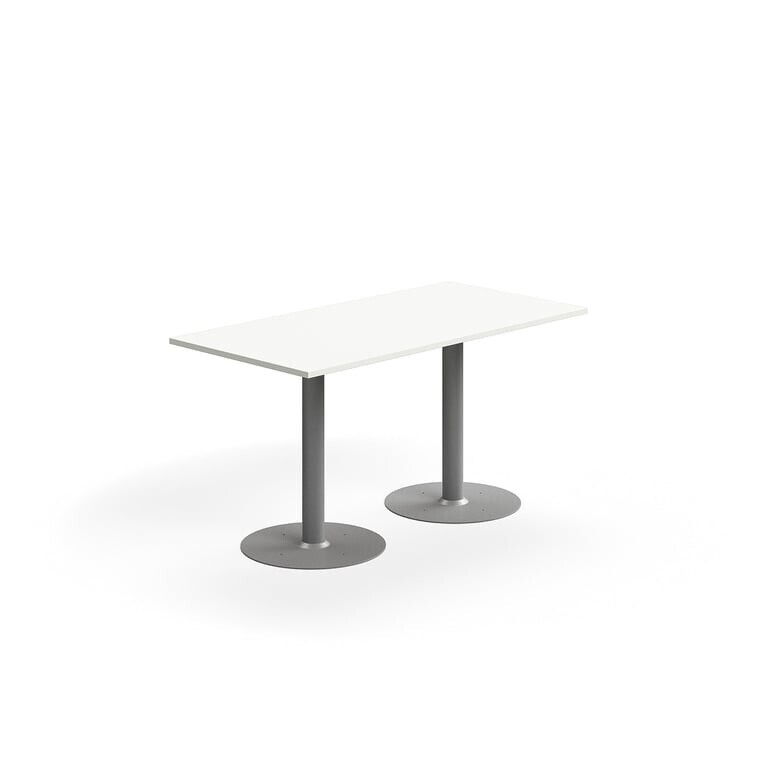 Stůl ALVA, 1400x700x720 mm, upevnitelný, vysokotlaký laminát, stříbrná/bílá