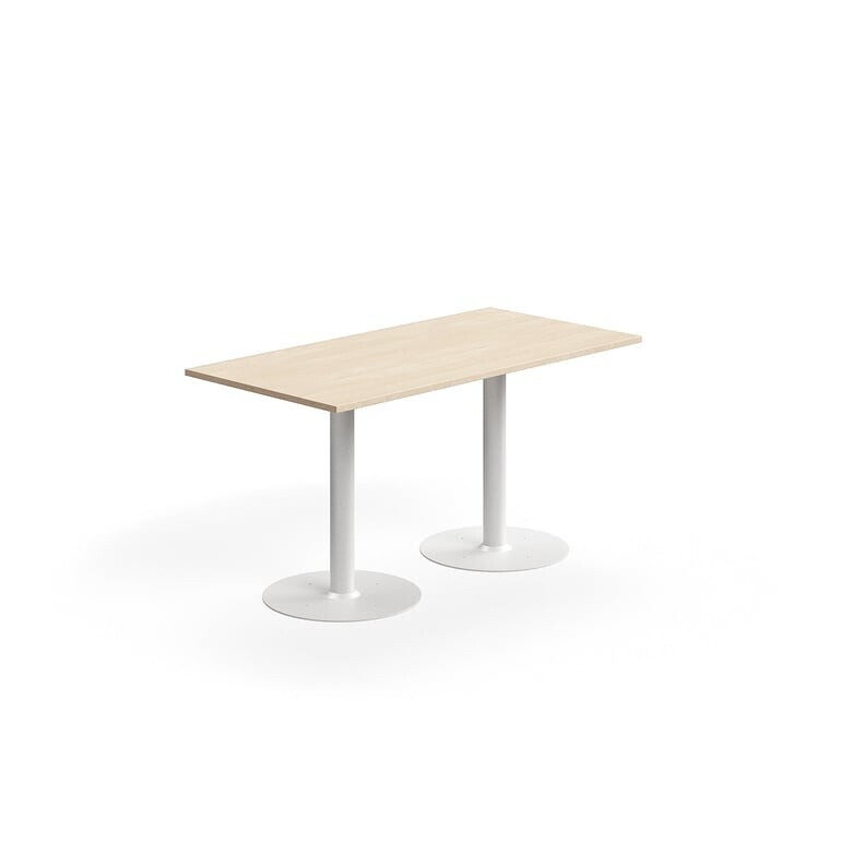 Stůl ALVA, 1400x700x720 mm, upevnitelný, vysokotlaký laminát, bílá/bříza