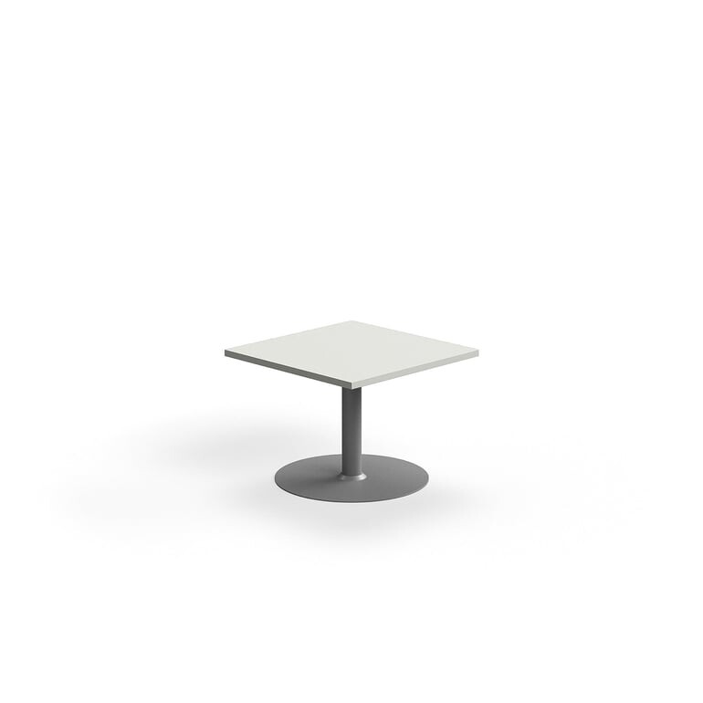 Konferenční stolek VERTICUS, 700x700x500 mm, světle šedá/stříbrná