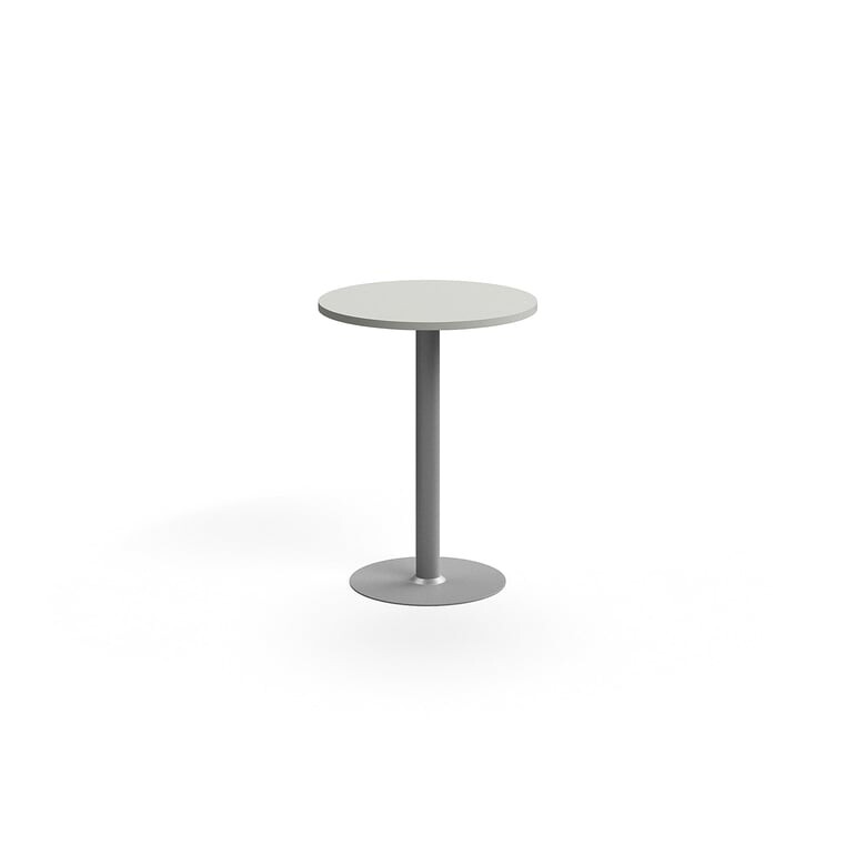 Barový stůl VERTICUS, Ø700x900 mm, světle šedá/stříbrná