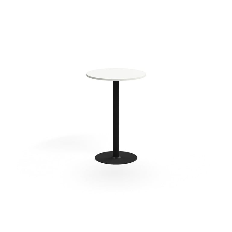 Barový stůl ALVA, Ø700x1000 mm, vysokotlaký laminát, černá/bílá