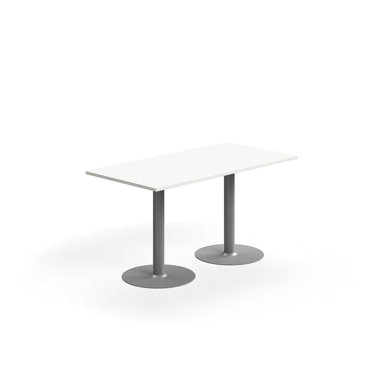 Stůl ALVA, 1400x700x720 mm, vysokotlaký laminát, stříbrná/bílá