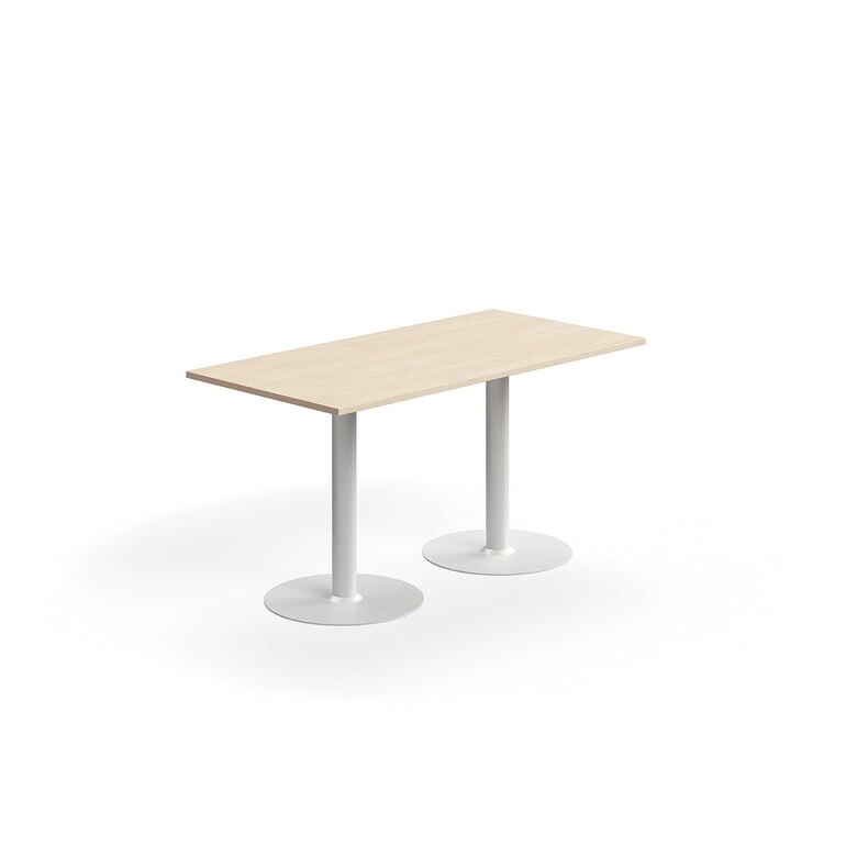 Stůl ALVA, 1400x700x720 mm, vysokotlaký laminát, bílá/bříza