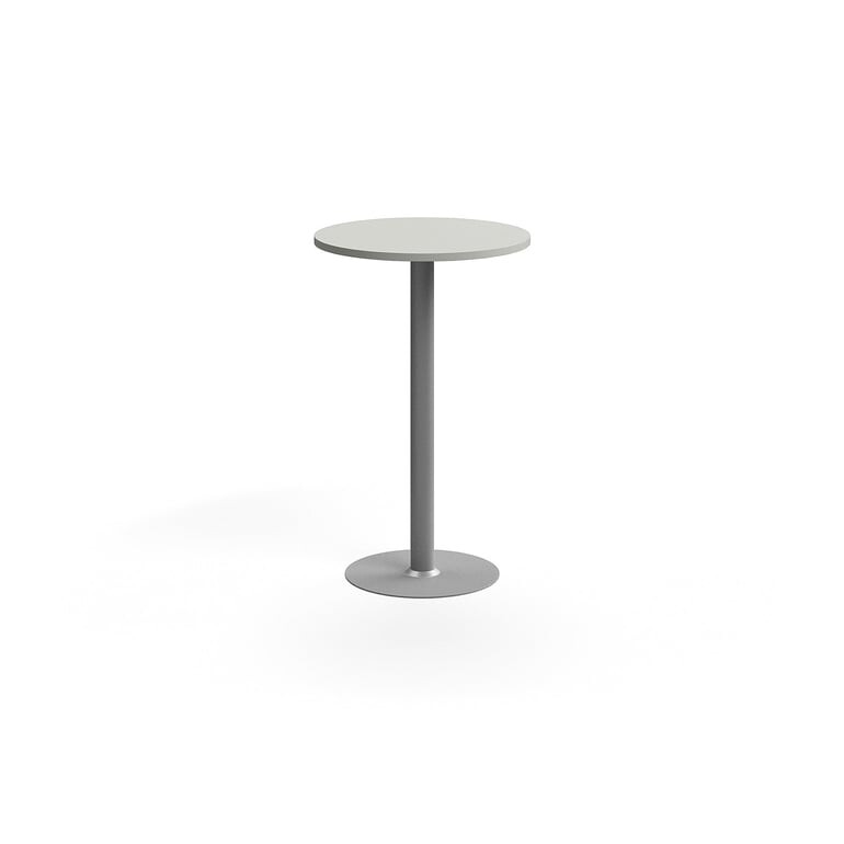 Barový stůl VERTICUS, Ø700x1100 mm, světle šedá/stříbrná