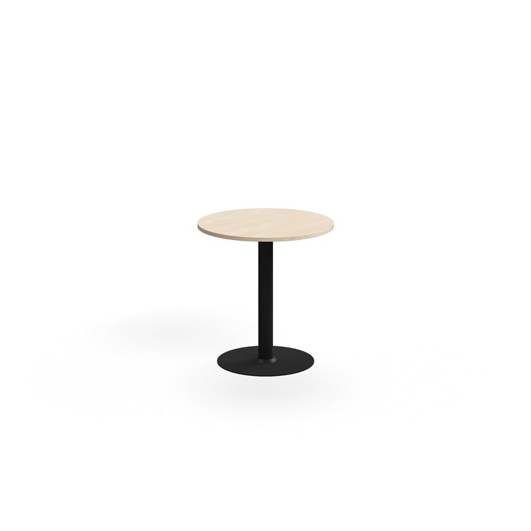 Stůl ALVA, Ø700x720 mm, vysokotlaký laminát, černá/bříza