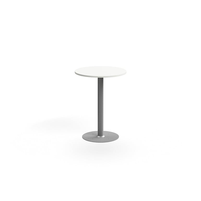 Barový stůl ALVA, Ø700x900 mm, upevnitelný, vysokotlaký laminát, stříbrná/bílá