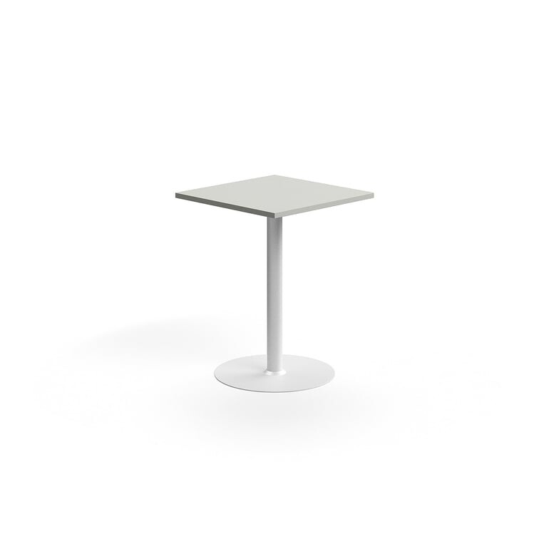 Barový stůl VERTICUS, 700x700x900 mm, světle šedá/bílá