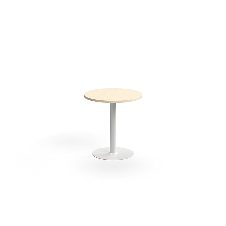 Stůl VERTICUS, Ø700x720 mm, bříza/bílá