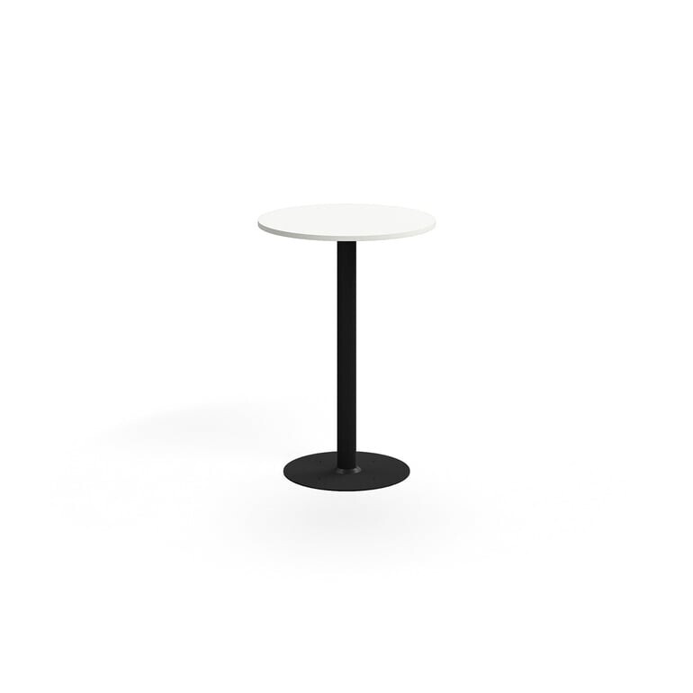 Barový stůl ALVA, Ø700x1000 mm, upevnitelný, vysokotlaký laminát, černá/bílá