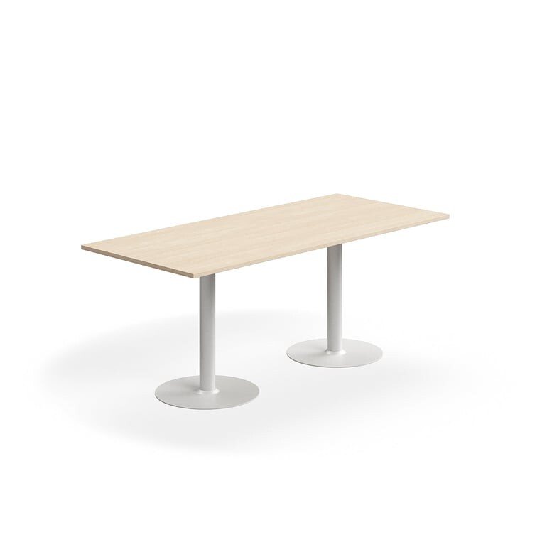 Stůl ALVA, 1800x800x720 mm, vysokotlaký laminát, bílá/bříza