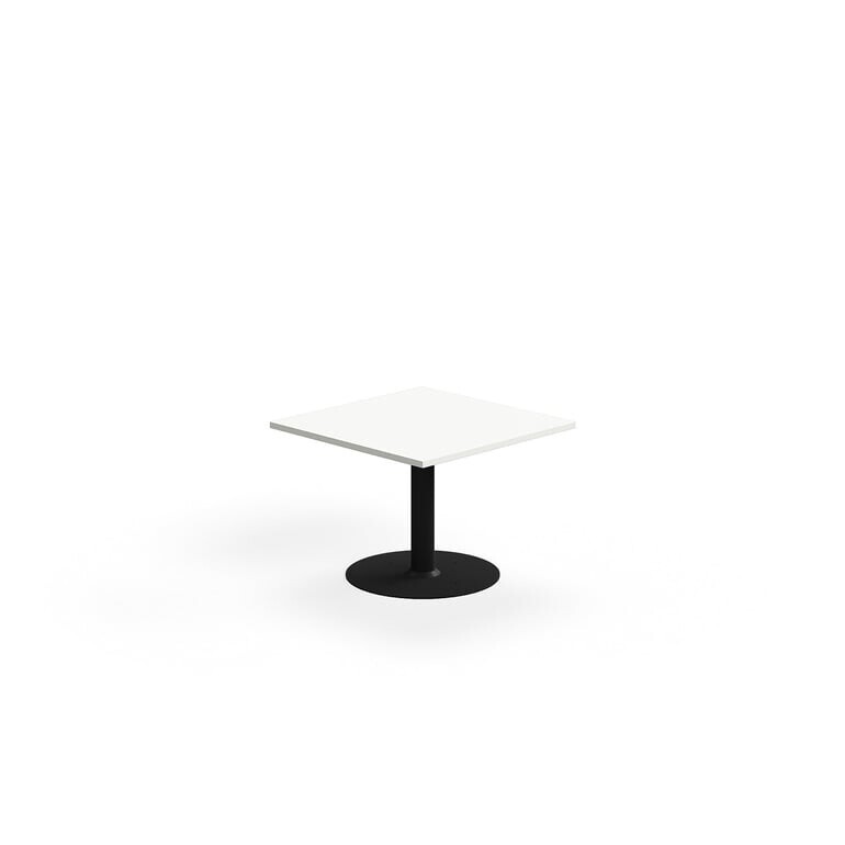 Konferenční stolek ALVA, 700x700x500 mm, upevnitelný, vysokotlaký laminát, černá/bílá