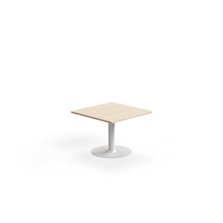 Konferenční stolek ALVA, 700x700x500 mm, upevnitelný, vysokotlaký laminát, bílá/bříza