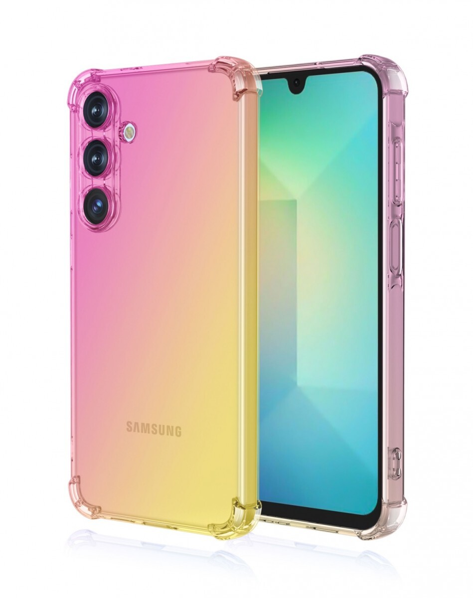 Kryt TopQ Samsung A26 5G Shock duhový růžovo-žlutý 138489