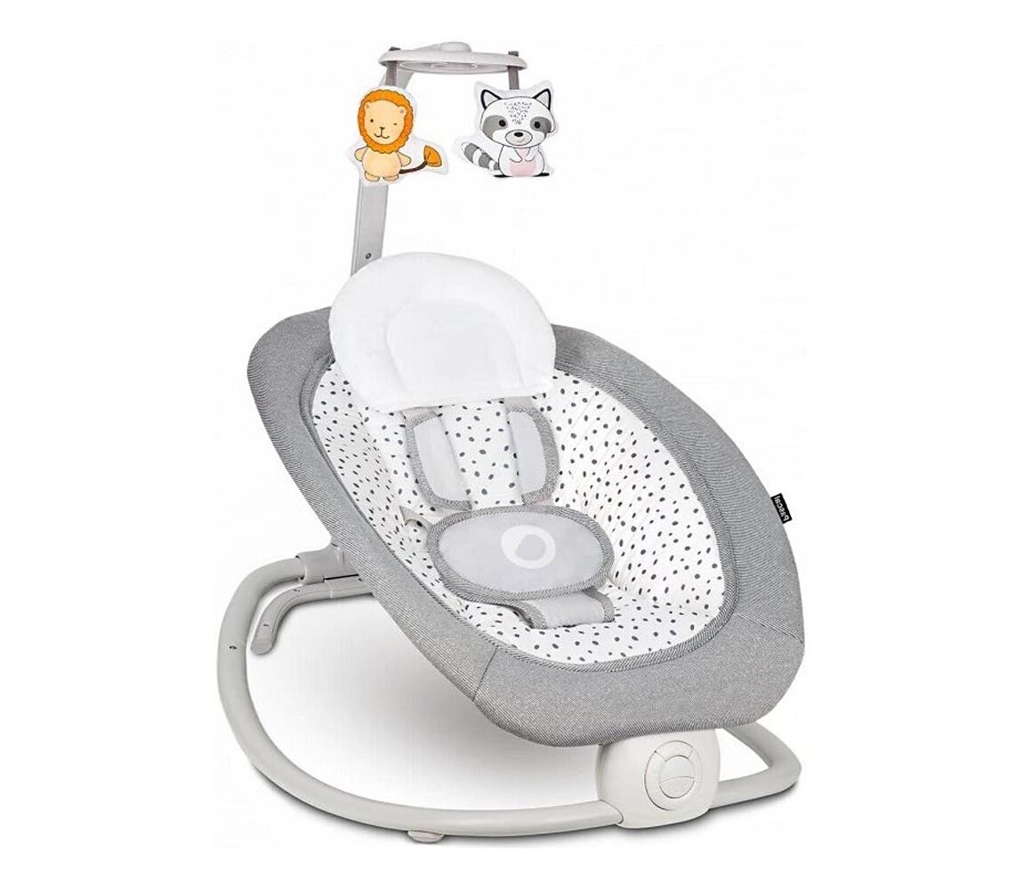 Lionelo Lionelo - Dětské vibrující houpátko s melodií PASCAL šedá