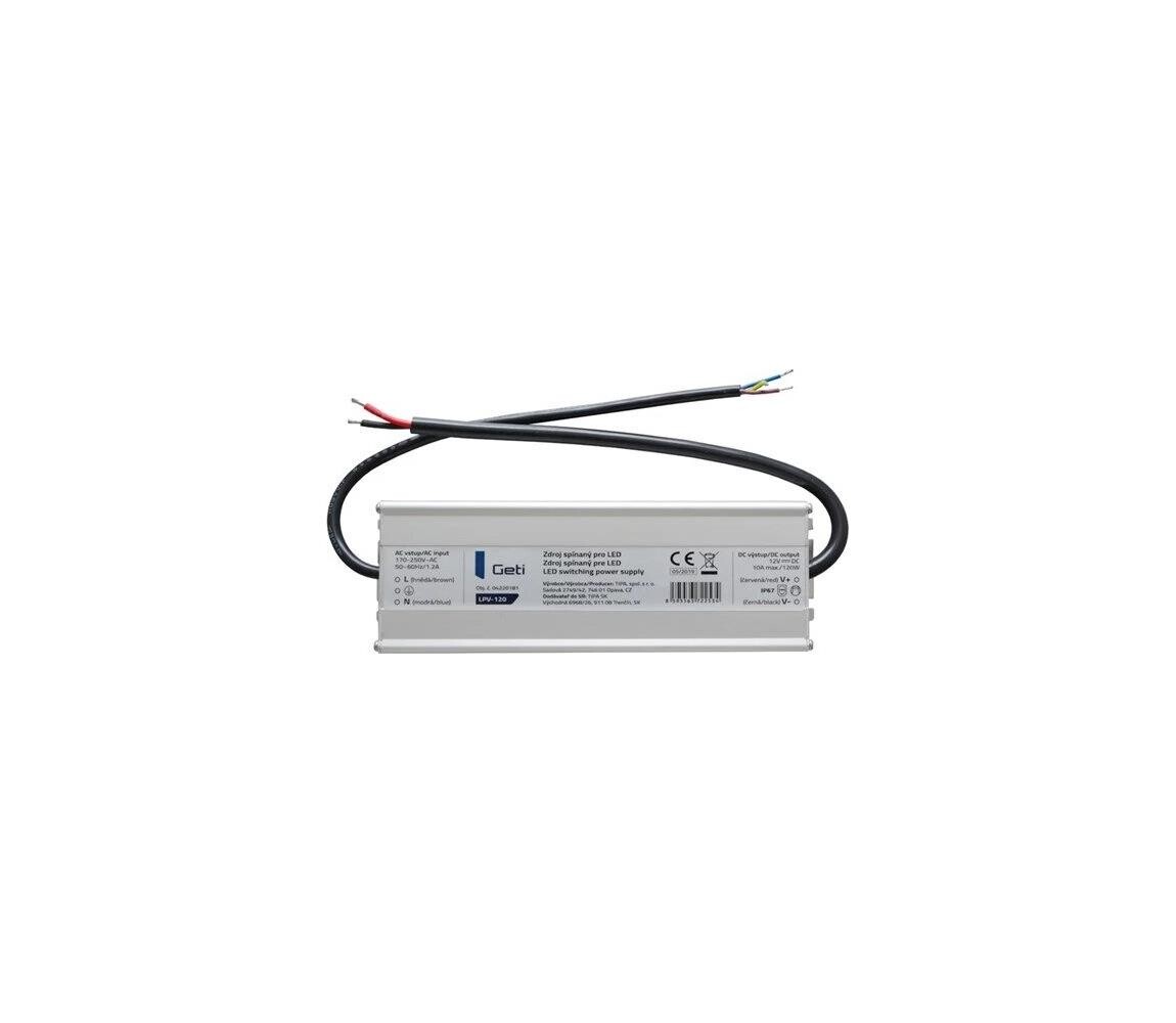 Geti Napájecí zdroj spínaný pro LED pásky 120W/12V IP67