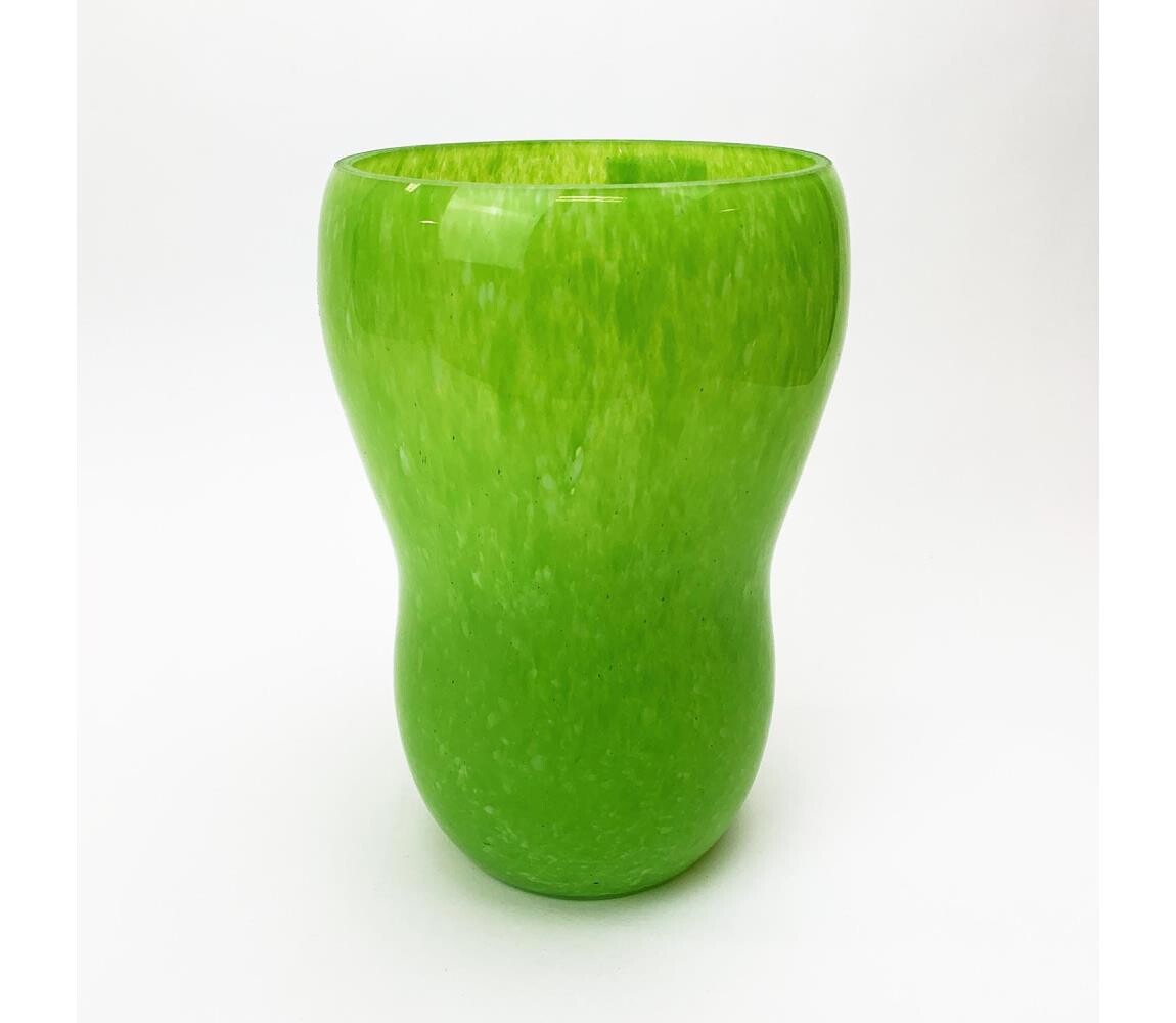 Skleněná váza 23 cm zelená