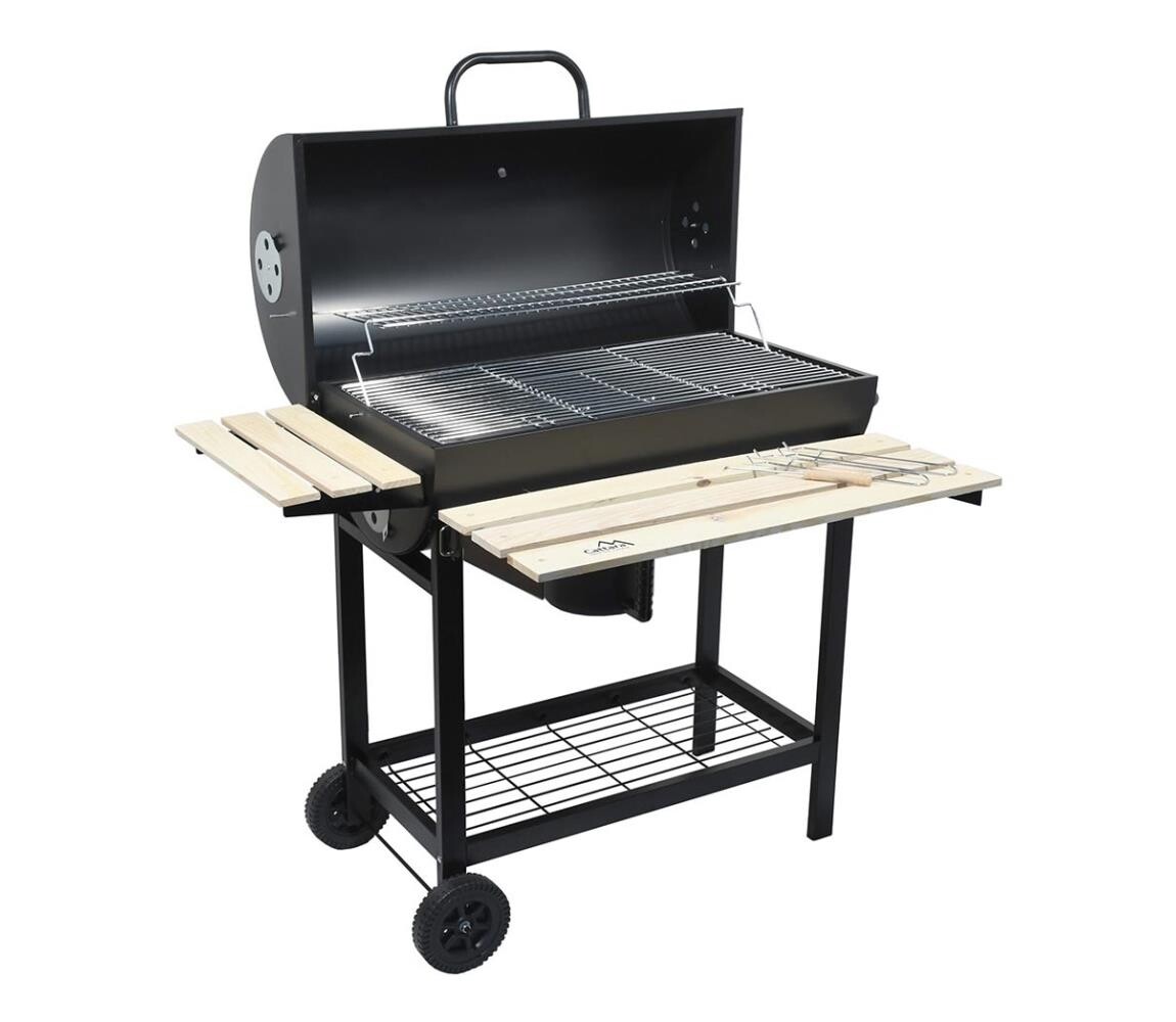 Gril na dřevěné uhlí černá/dřevo