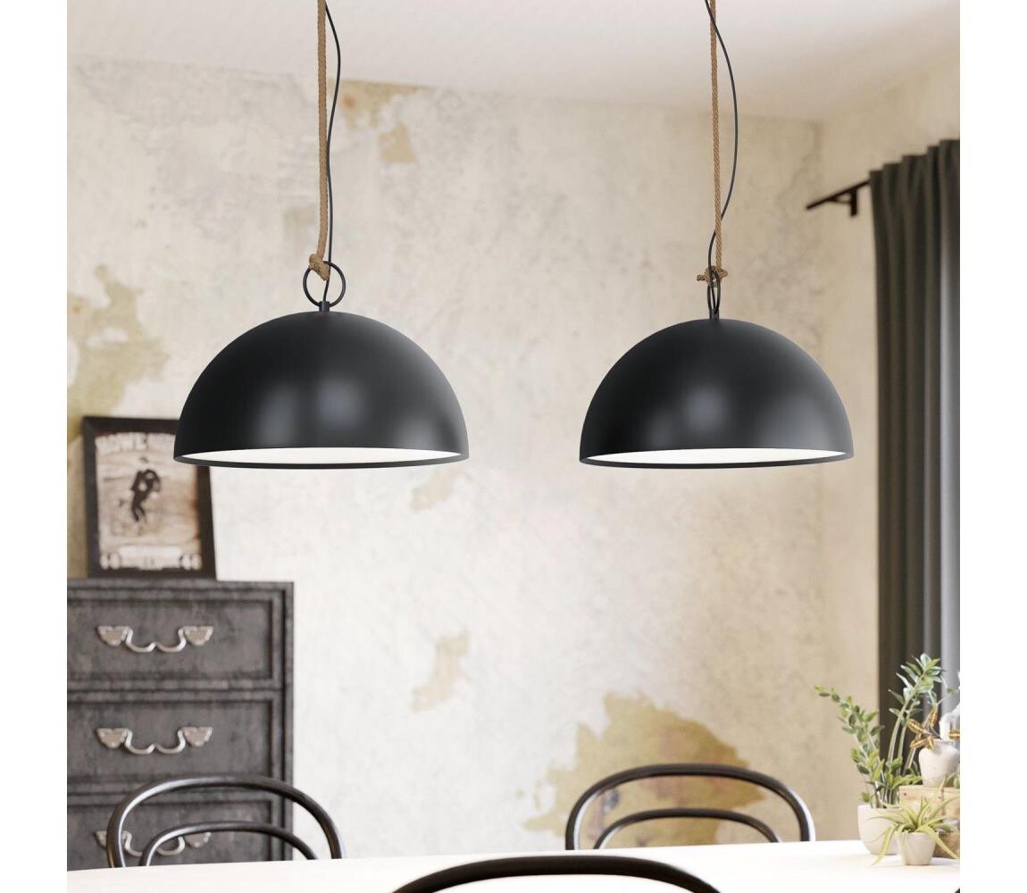 Eglo Eglo 78444 - Lustr na lanku HODSOLL 2xE27/40W/230V černá/hnědá