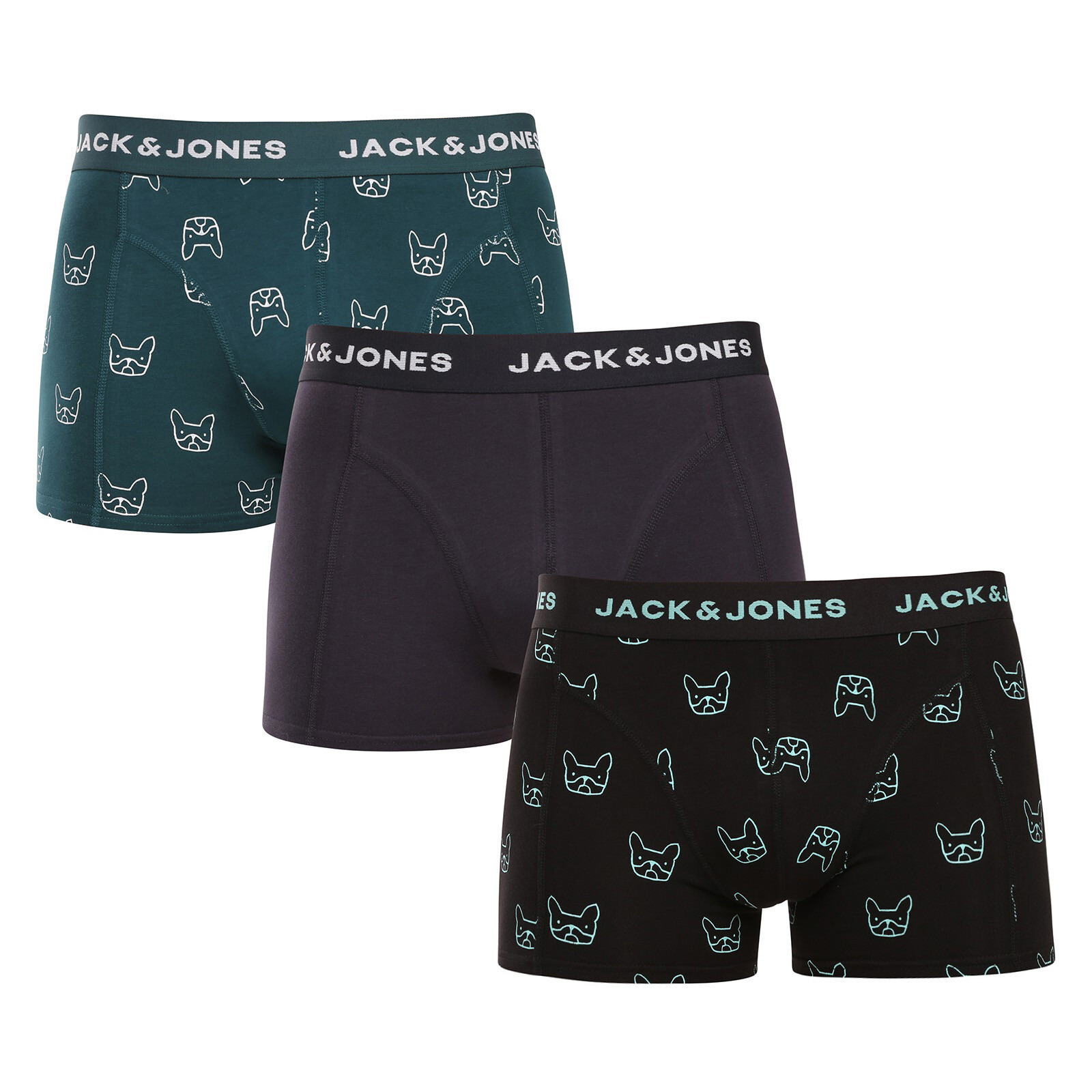3PACK pánské boxerky Jack and Jones vícebarevné (12275817) L, trenky / trenýrky
