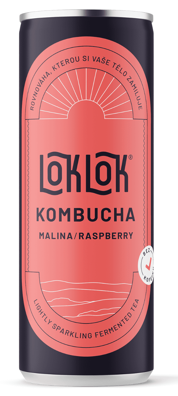 Loklok Kombucha Malina, v plechovce, 330 ml
