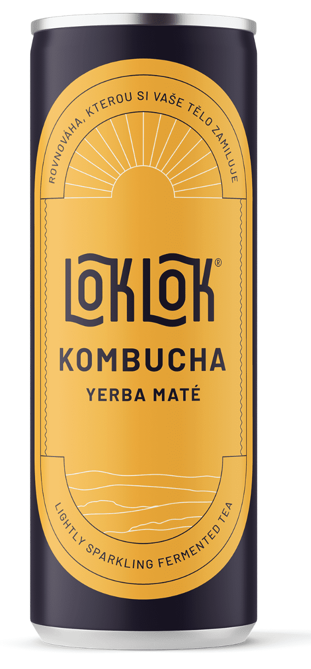 Loklok Kombucha Yerba Maté, v plechovce, 330 ml