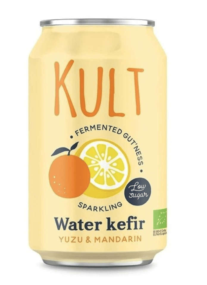 Kult Water Kefir, vodní kefír, yuzu a mandarinka, BIO, 330 ml