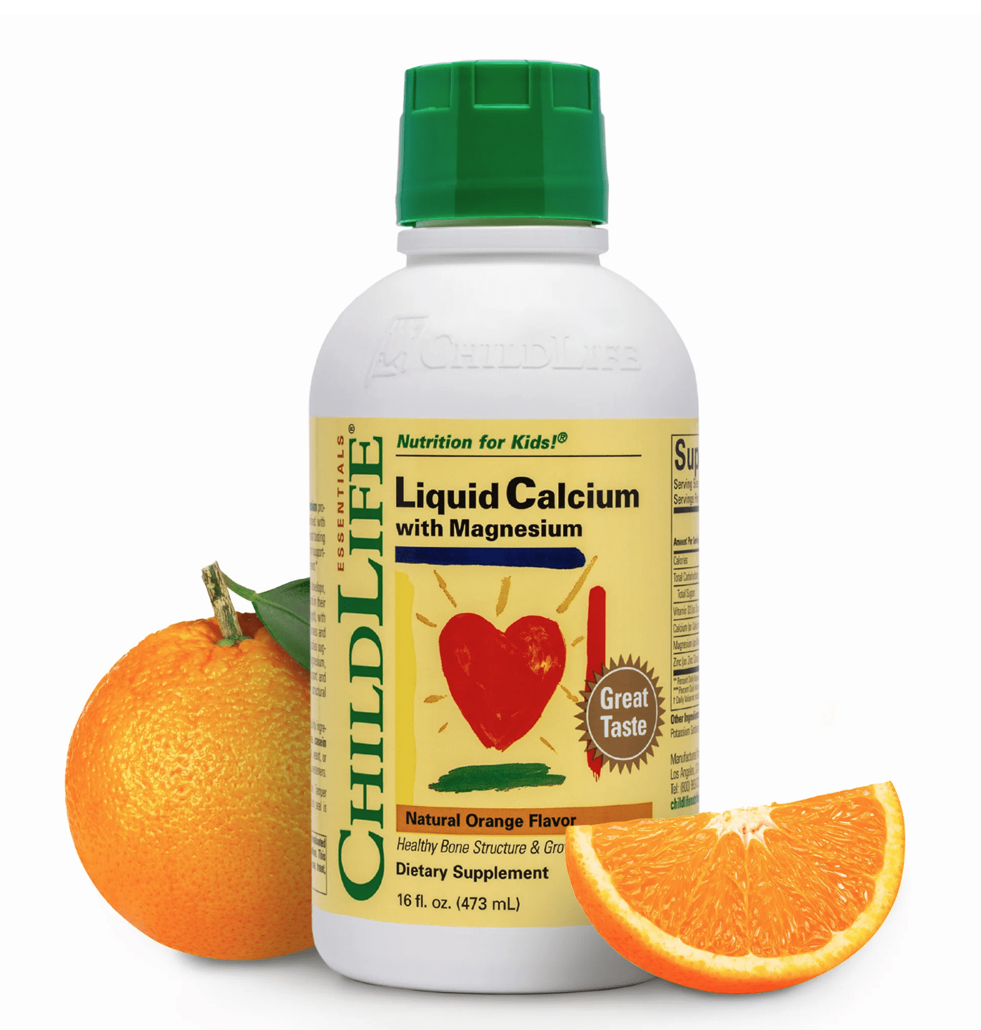 ChildLife Essentials Liquid Calcium with Magnesium, tekutý vápník s hořčíkem, pomeranč, 473 ml