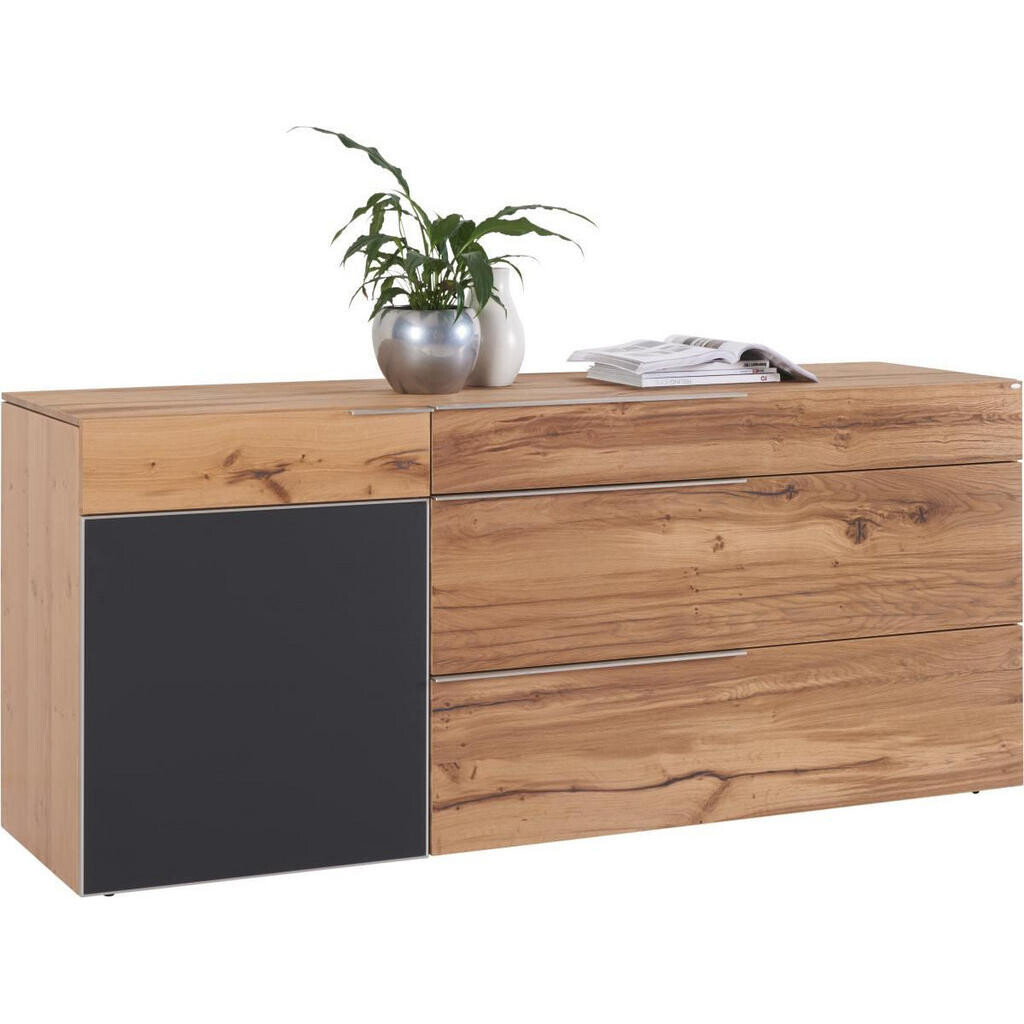 Voglauer ŠIROKÁ KOMODA, staré dřevo, dub, antracitová, barvy dubu, 192/82/51,6 cm