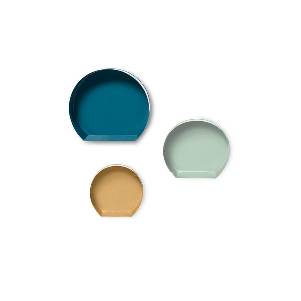 XXXL SADA NÁSTĚNNÝCH REGÁLŮ, barvy zlata, petrolej, světle šedá