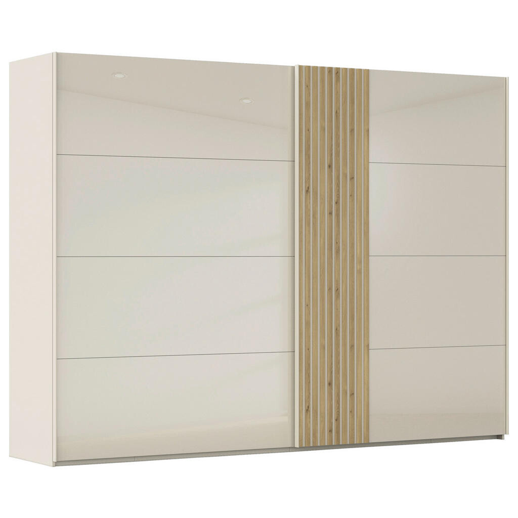 Novel SKŘÍŇ S POSOUVACÍMI DVEŘMI, barvy dubu, šampaňská, 301/223/68 cm