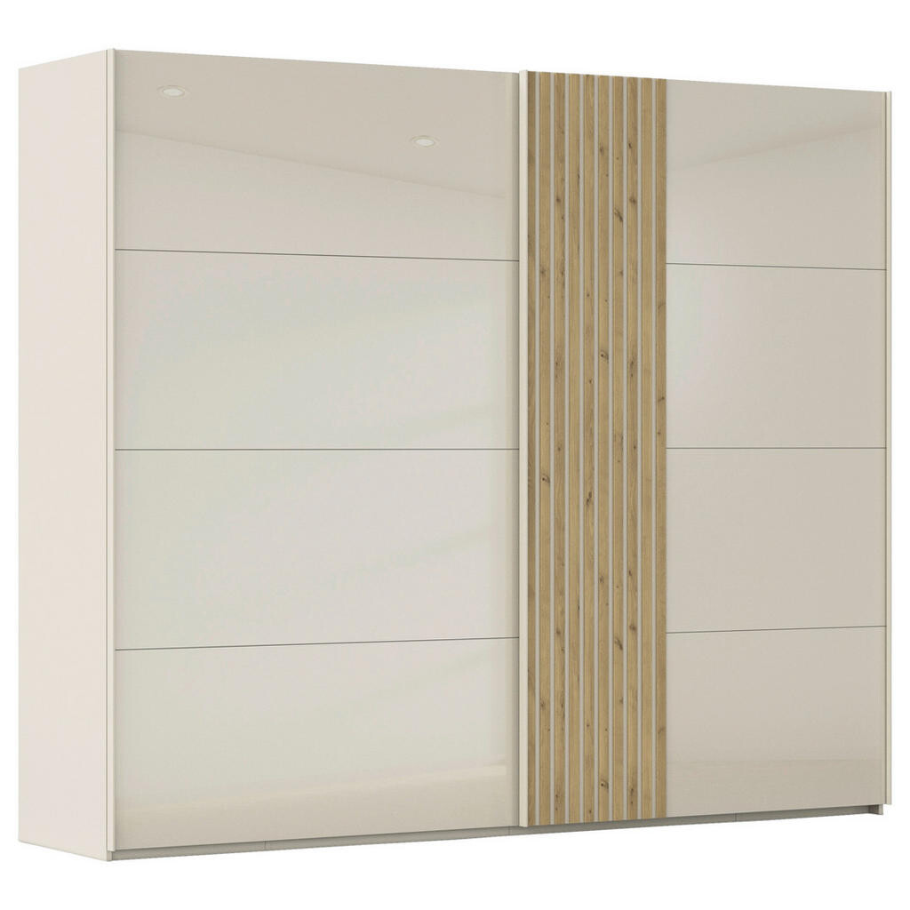 Novel SKŘÍŇ S POSOUVACÍMI DVEŘMI, barvy dubu, šampaňská, 262/223/68 cm