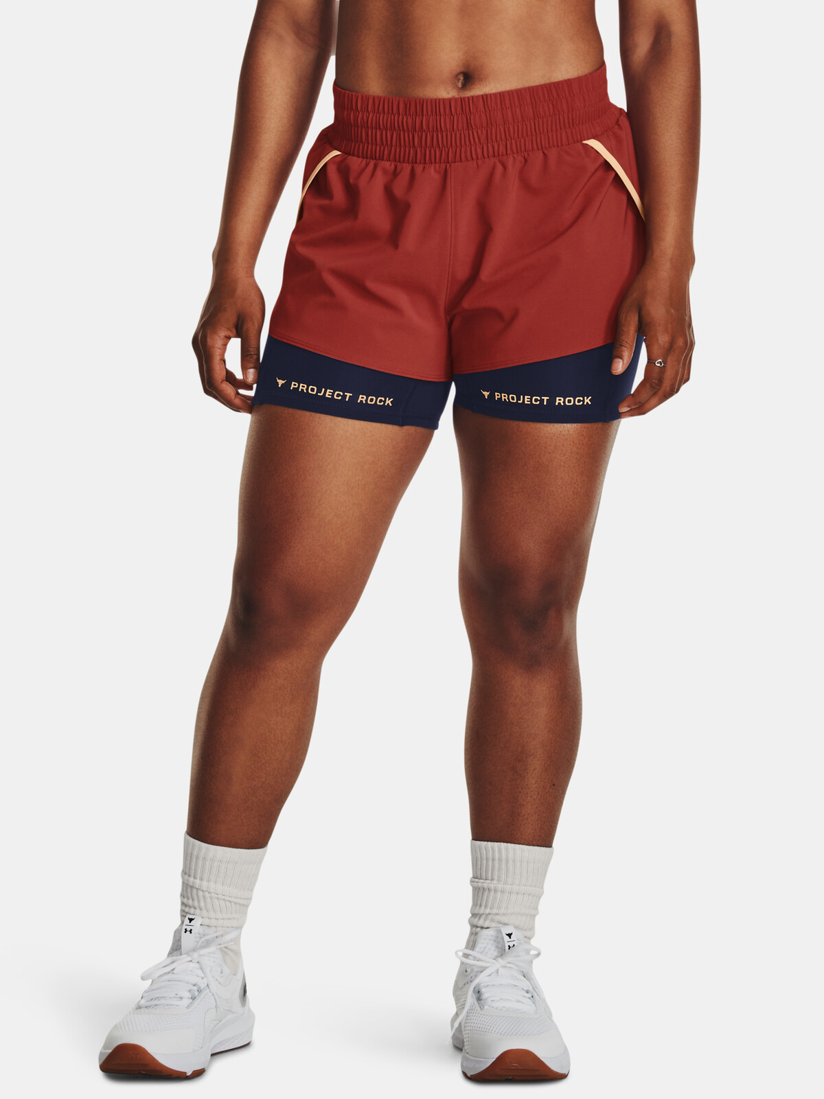 Červené dámské kraťasy Under Armour Project Rock Flex
