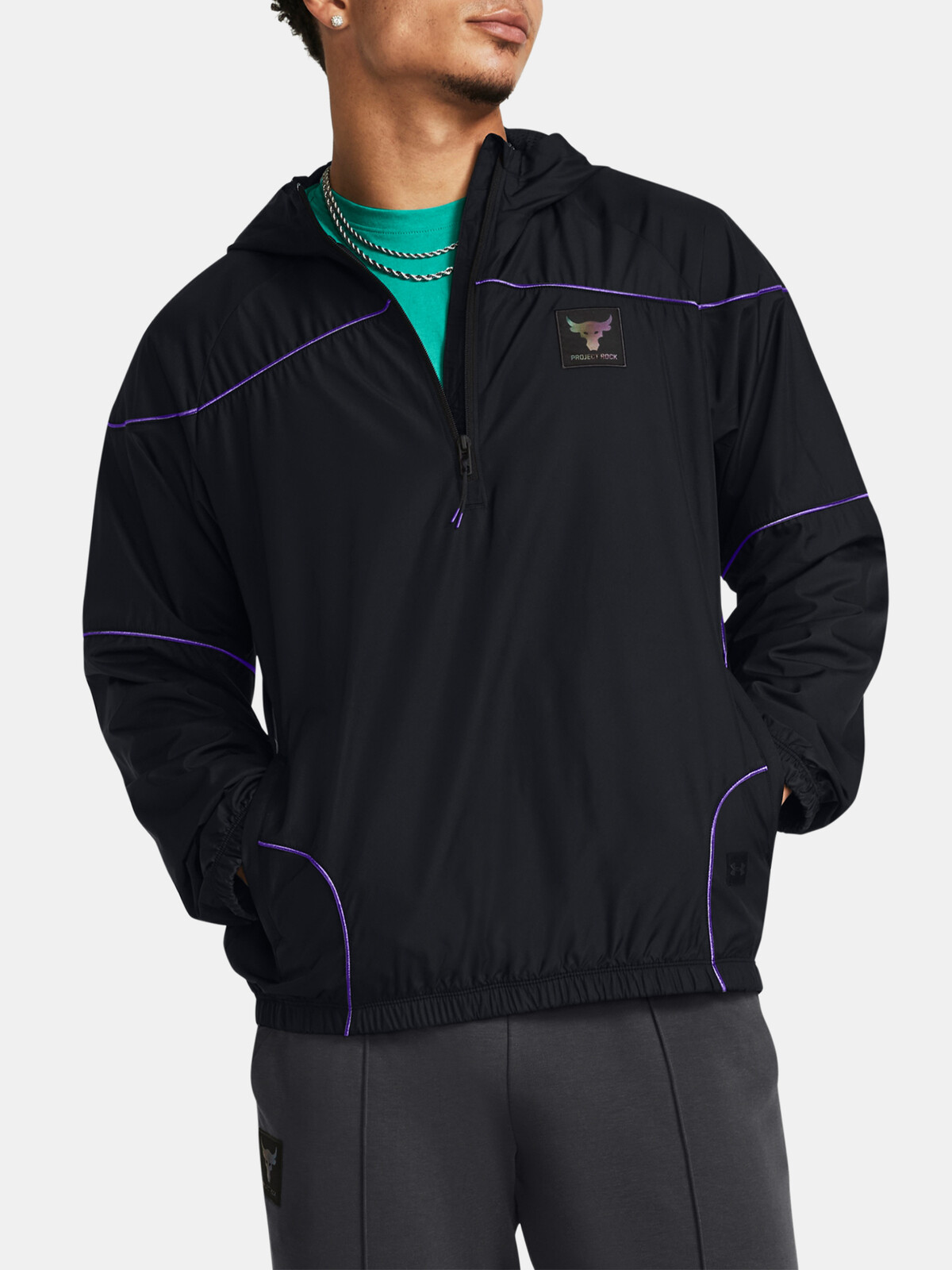 Černá sportovní bunda Under Armour Pjt Rock Anorak Jacket
