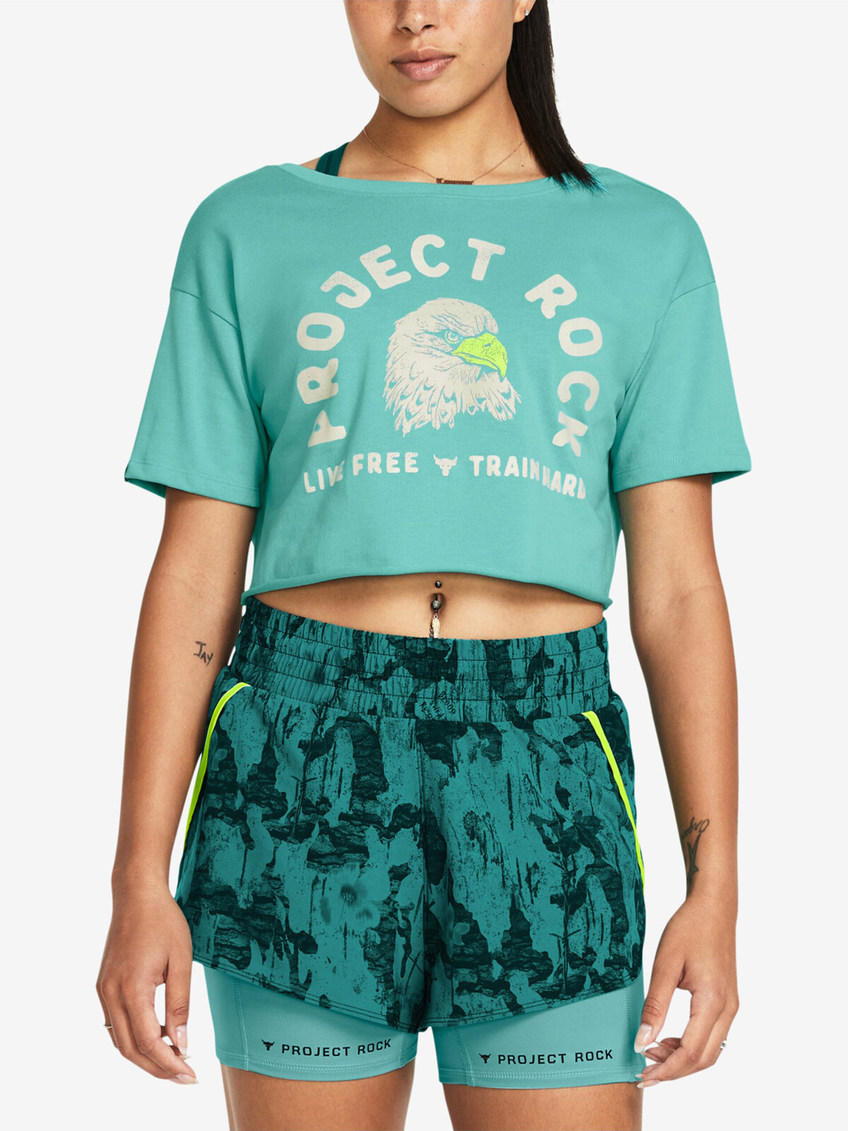 Tyrkysové dámské sportovní tričko Under Armour Pjt Rck Balance Graphic T