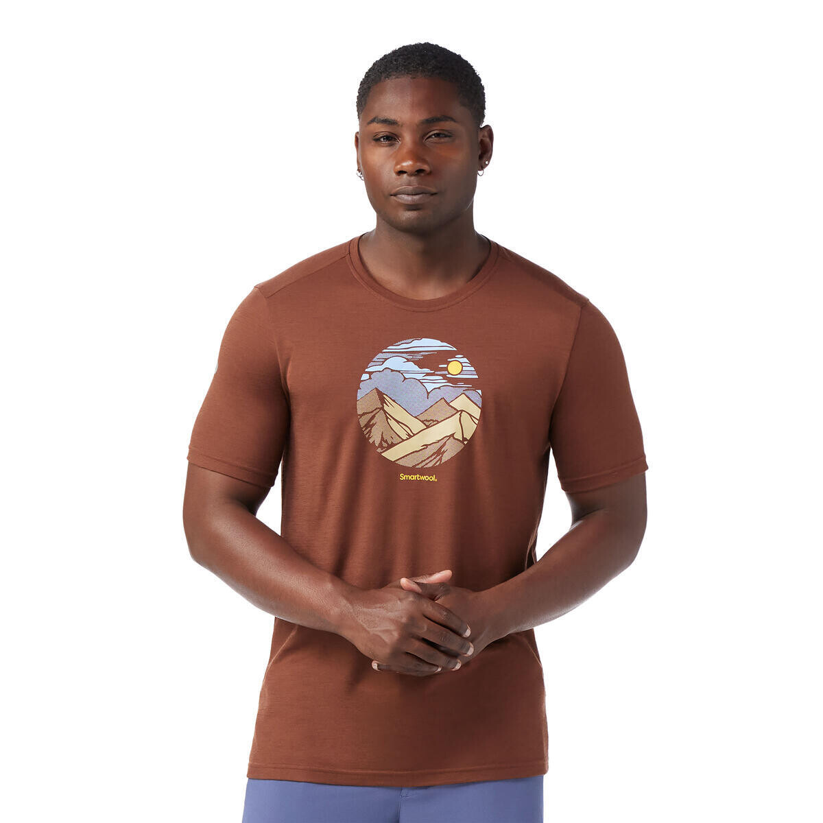 Smartwool FOURTEENER ACTIVE SHORT SLEEVE GRAPHIC T sable brown Velikost: XL