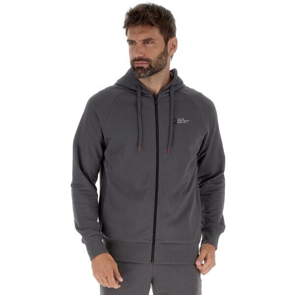 Lotto LOGO UNO HOODIE Pánská mikina, tmavě šedá, velikost