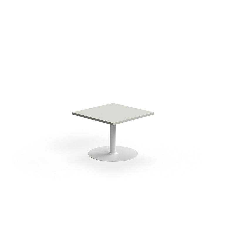 Konferenční stolek VERTICUS, 700x700x500 mm, světle šedá/bílá