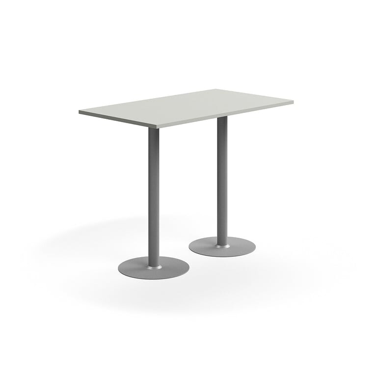 Barový stůl VERTICUS, 1400x800x1100 mm, světle šedá/stříbrná