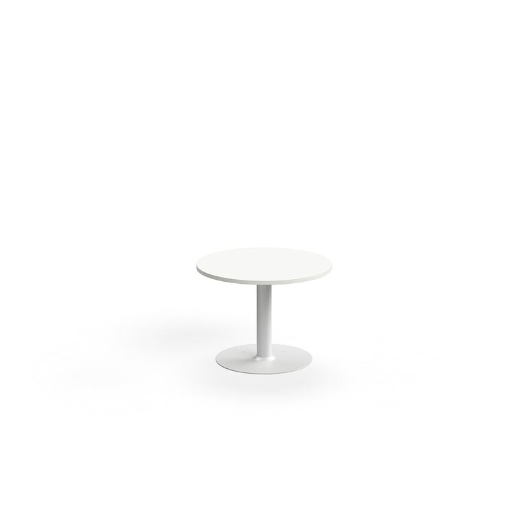 Konferenční stolek ALVA, Ø700x500 mm, upevnitelný, vysokotlaký laminát, bílá