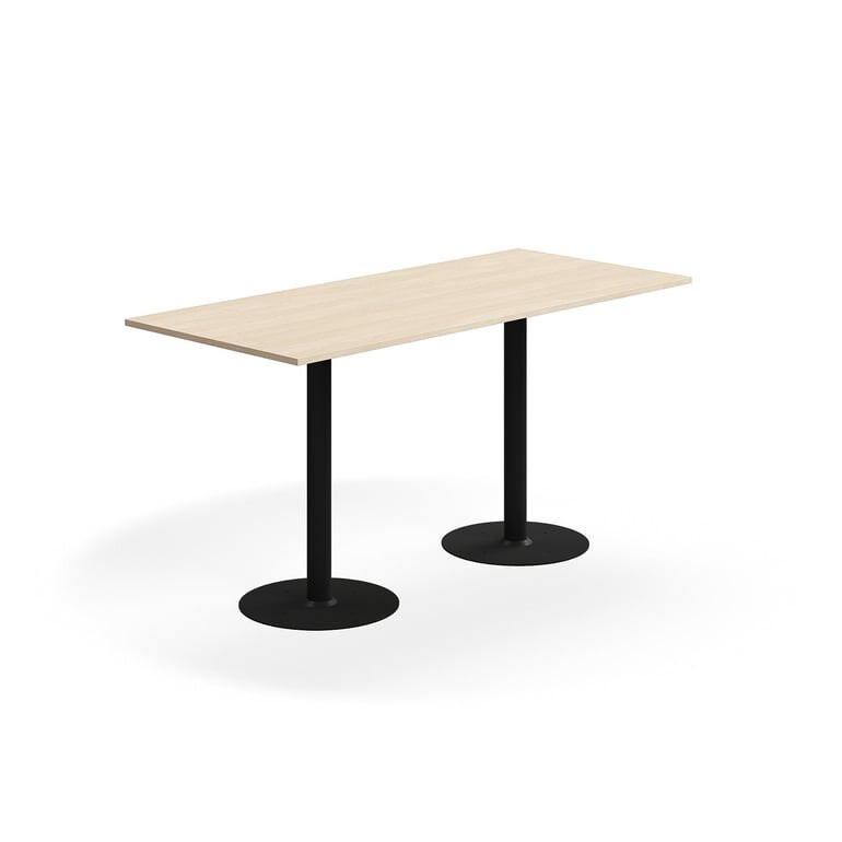 Barový stůl ALVA, 1800x800x900 mm, upevnitelný, vysokotlaký laminát, černá/bříza