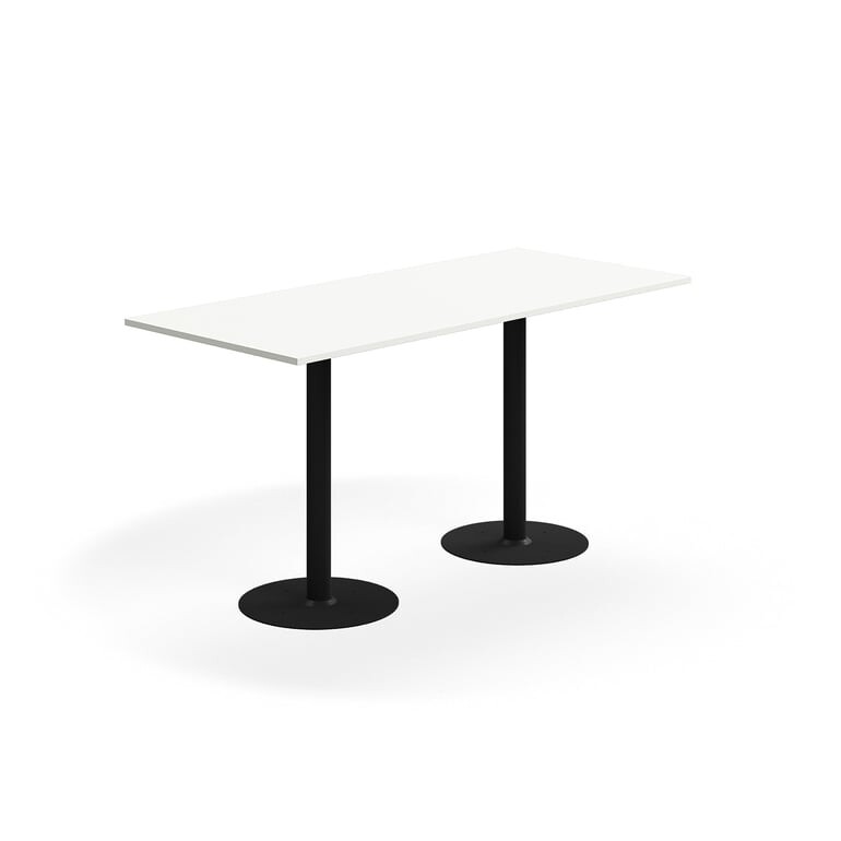 Barový stůl ALVA, 1800x800x900 mm, upevnitelný, vysokotlaký laminát, černá/bílá