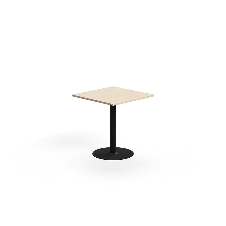 Stůl ALVA, 700x700x720 mm, upevnitelný, vysokotlaký laminát, černá/bříza