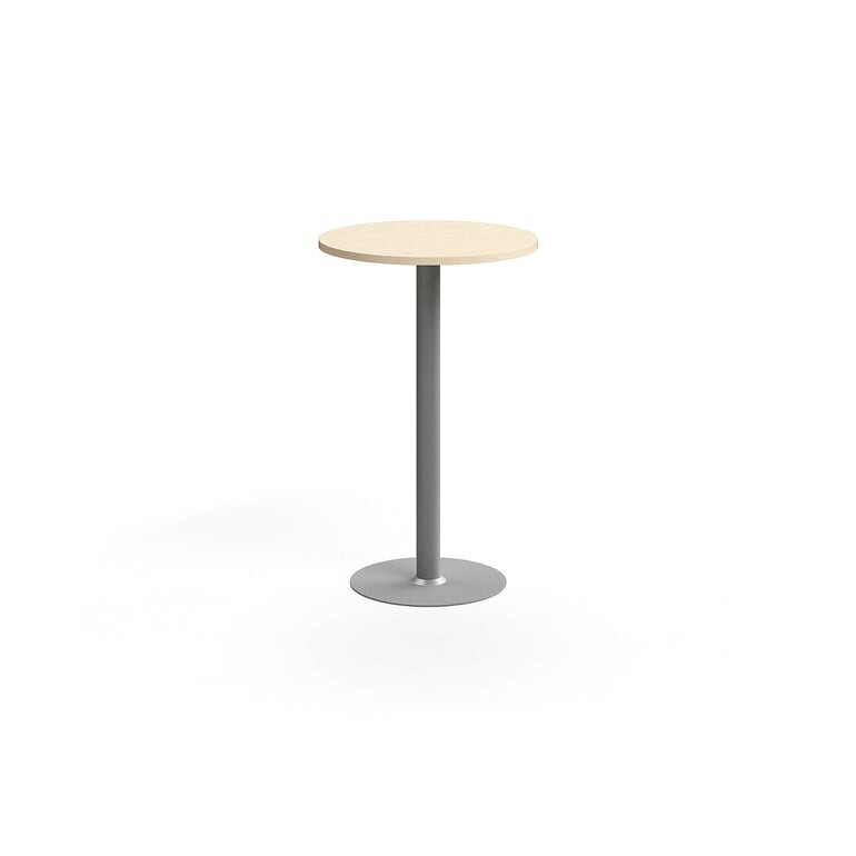 Barový stůl VERTICUS, Ø700x1100 mm, bříza/stříbrná